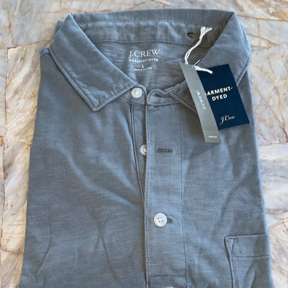 J.Crew Classic Gray polo shirt cotton pocket‎ Large